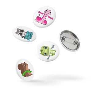 Cute animals -- Alternate Animal Names -- Funny --- Pin buttons --- Set of 5