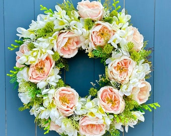 Spring Summer Wreath - Personalized Wreath -  Front Door Wreath  - Welcome Wreath Weddings - Home Wreath for Front Door