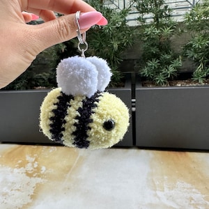 Mini Bee Keychain Crochet Amigurumi | Handmade Plushie | Stuffed Animal