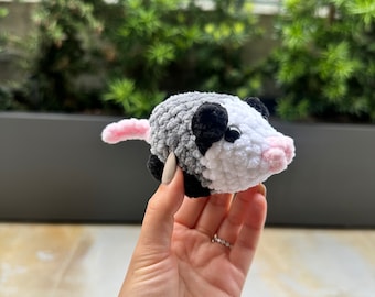 Mini Possum/Opossum Crochet Amigurumi | Handmade Plushie | Stuffed Animal
