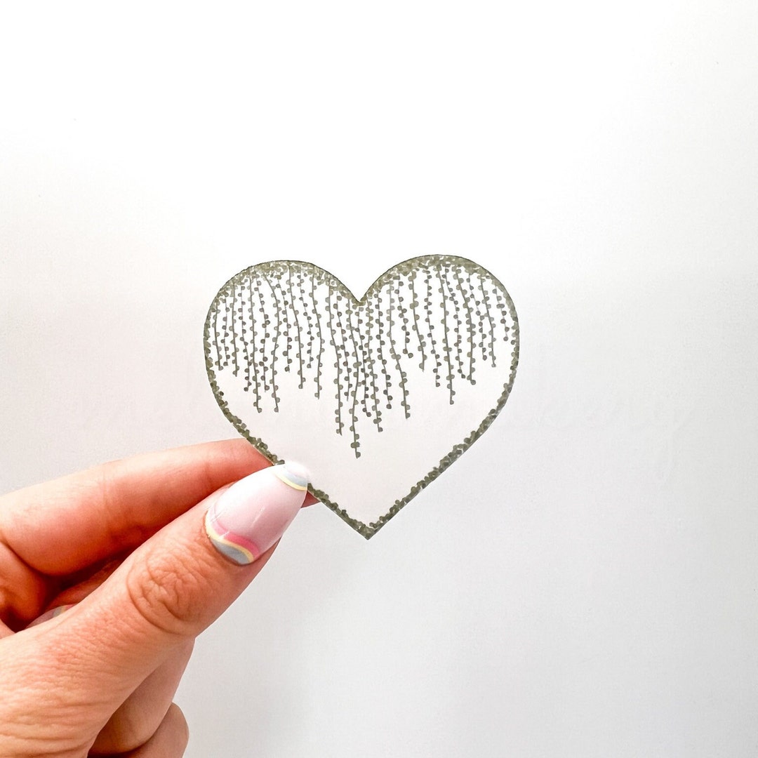 Greenery Heart Sticker - Etsy