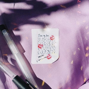 Love Letter Sticker: Con Cariño // cute stickers // girly aesthetic // love // anniversary // kiss marks