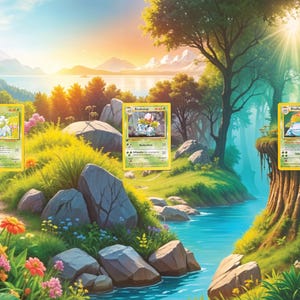 BIS_Evolution TCG ウォールアート - 第1世代_44/102_30/102_15/102_ポケモントレーディングカードに最適