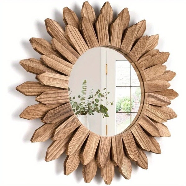 Rustic Wood Frame Mirror: Farmhouse Decor