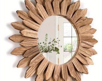 Espejo con marco de madera rústica: decoración de granja