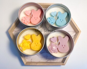 Bunny in a tin- scented candle, easter, birthday, gift for her