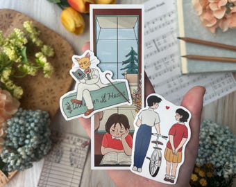 Whisper of the Heart Studio Ghibli Sticker Bookmark Bundle Waterproof Sticker Double Sided Bookmark Seiji Shizuku The Baron Cute Fantasy Art