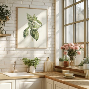 Watercolor Kitchen Herbs, Kitchen Wall Decor, Modern Set of 3 Prints ...