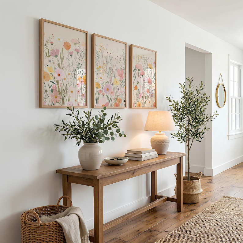 Wildflower Print Set of 3, Boho Floral Botanical Wall Art, Wildflower ...