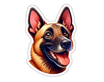 Belgian Malinois (vinyl sticker, vinyl decal, laptop, tumbler, notebook, safe)