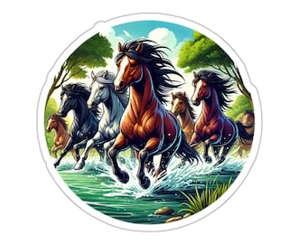 Wild horses (vinyl sticker, vinyl decal, laptop, tumbler, notebook, safe, pony, stallion)