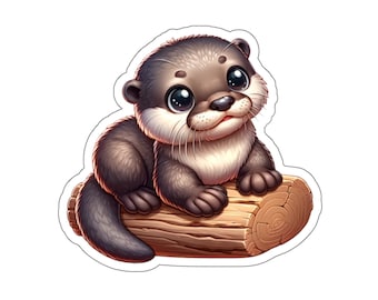 Otter 6 (vinylsticker, vinylsticker, laptop, tuimelaar, notebook, kluis)