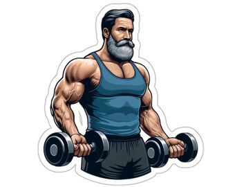 Body Builder 3 (vinyl sticker, vinyl decal, laptop, tumbler, notebook, safe, weightlifting, exercise, health, strength, fitness)