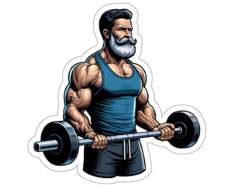 Body Builder 2 (vinyl sticker, vinyl decal, laptop, tumbler, notebook, safe, weightlifting, exercise, health, strength, fitness)