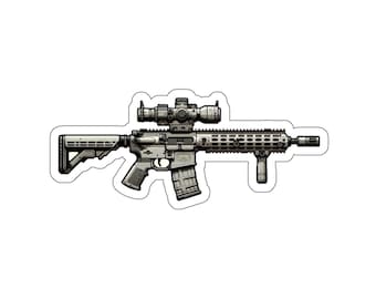 AR Rifle (vinyl sticker, vinyl decal, laptop, tumbler, notebook, safe)