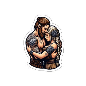 Viking Couple (vinyl sticker, vinyl decal, laptop, tumbler, notebook, safe)