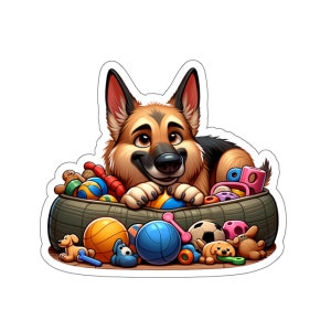 Schäferhund 2 (Vinyl Aufkleber, Vinyl Aufkleber, Laptop, Becher, Notizbuch, Tresor)