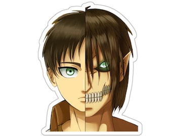 Eren Yeager (Vinyl Sticker, Vinyl Aufkleber, Laptop, Becher, Notebook, Tresor, Anime)