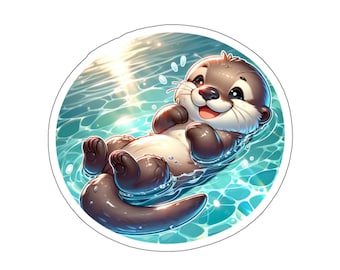 Otter 4 (vinylsticker, vinylsticker, laptop, tuimelaar, notebook, kluis)