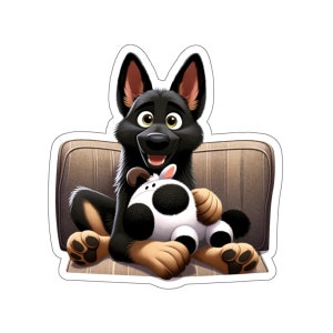 Schäferhund (Vinyl Sticker, Vinyl Aufkleber, Laptop, Becher, Notizbuch, Tresor)