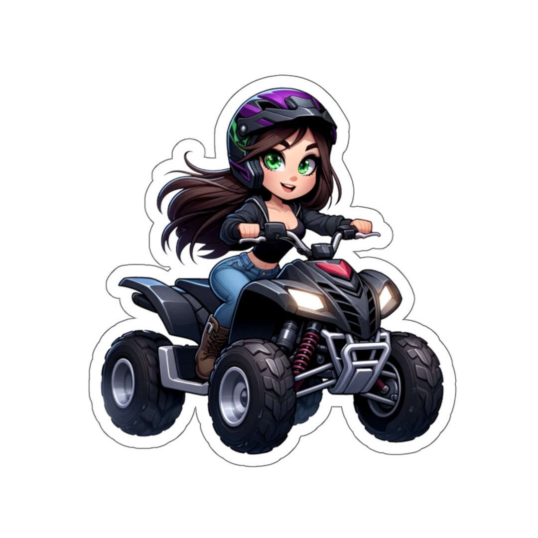 ATV Girl (vinyl Sticker, Vinyl Decal, Laptop, Tumbler, Notebook, Safe ...