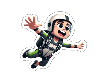 Male Skydiver 2 (vinyl sticker, vinyl decal, laptop, tumbler, notebook, safe)
