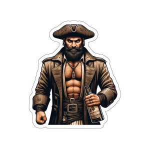 Male pirate 11(vinyl sticker, vinyl decal, laptop, tumbler, notebook, safe, pirates, adventure, sailing, treasure, black flag, jolly roger)