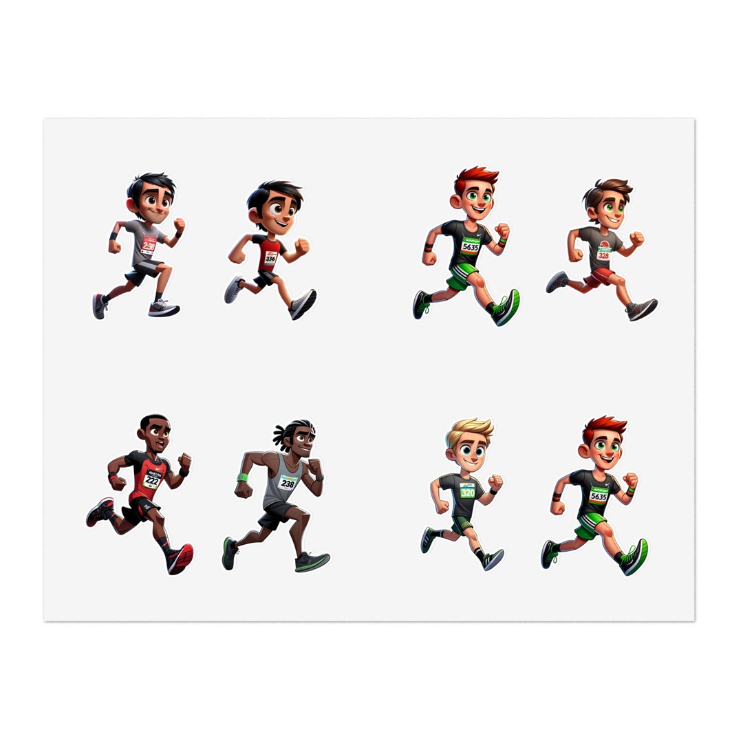 Pr Running Sticker Runners Bundle 4 (vinyl Sticker, Vinyl Decal, Laptop, Tumbler, Notebook ...