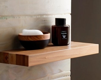 Teak Bathroom Floating Shelf, Unique Wall Shelf, Luxury Bathroom Shelf, Must Have Bathroom, Home Decor, Bathroom shelf installation, Teak