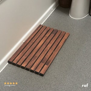 Teak Wood Bathroom Floor Mat, Wooden Bath Rugs, Premium Quality Full Grain Bathmats, Spa, Quick Dry, Non-Slip, Water Resistance, Bath Decor