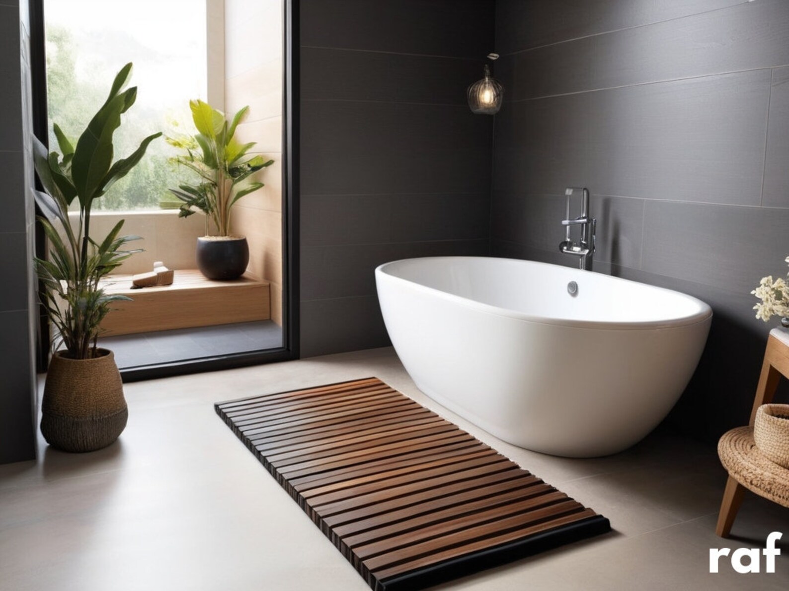 Wooden Bathroom Mat, Custom Size Shower Mat, Brown Bathmat ...