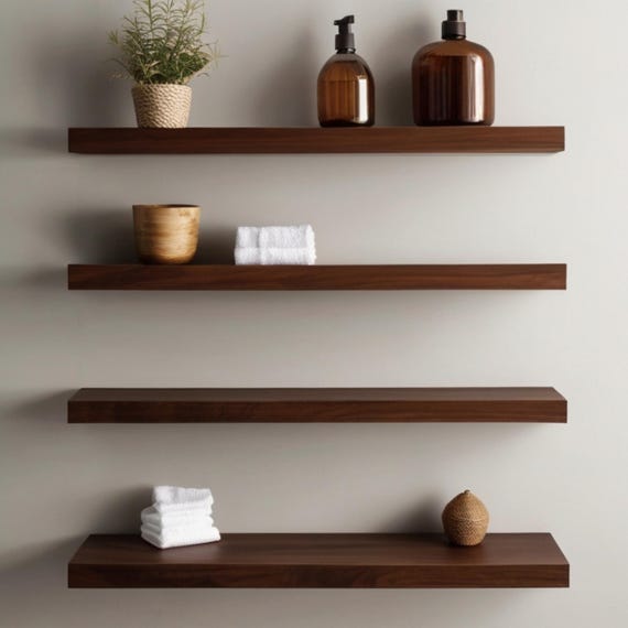 FloatingTeak Wood Knife Shelf FloatingTeak Wood Knife Shelf