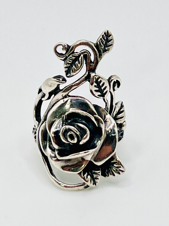 Sterling Floral Statement Ring - image 5