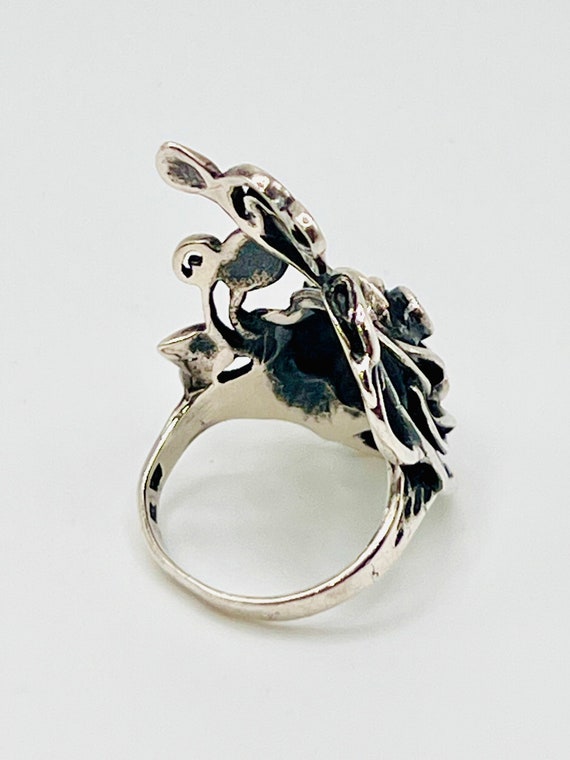 Sterling Floral Statement Ring - image 2