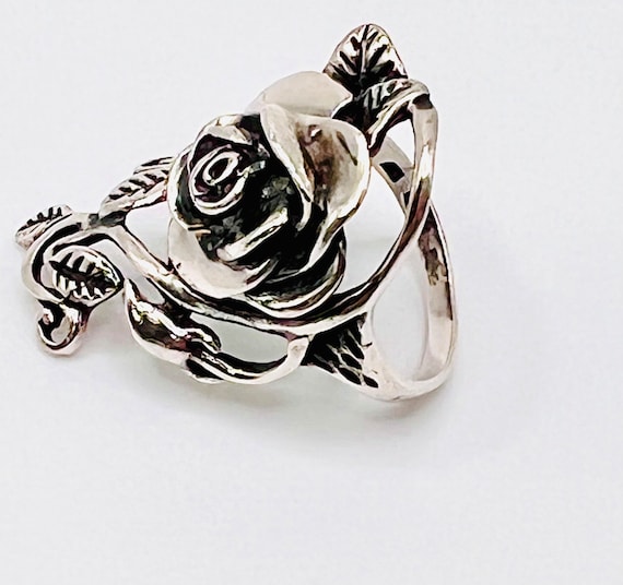 Sterling Floral Statement Ring - image 3