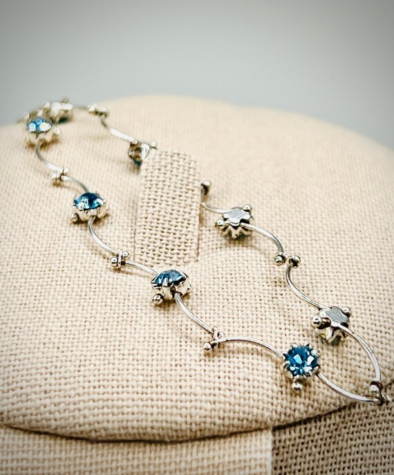 Blue and Silver Fan Necklace, Earrings and Bracel… - image 2
