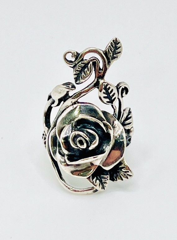 Sterling Floral Statement Ring - image 1