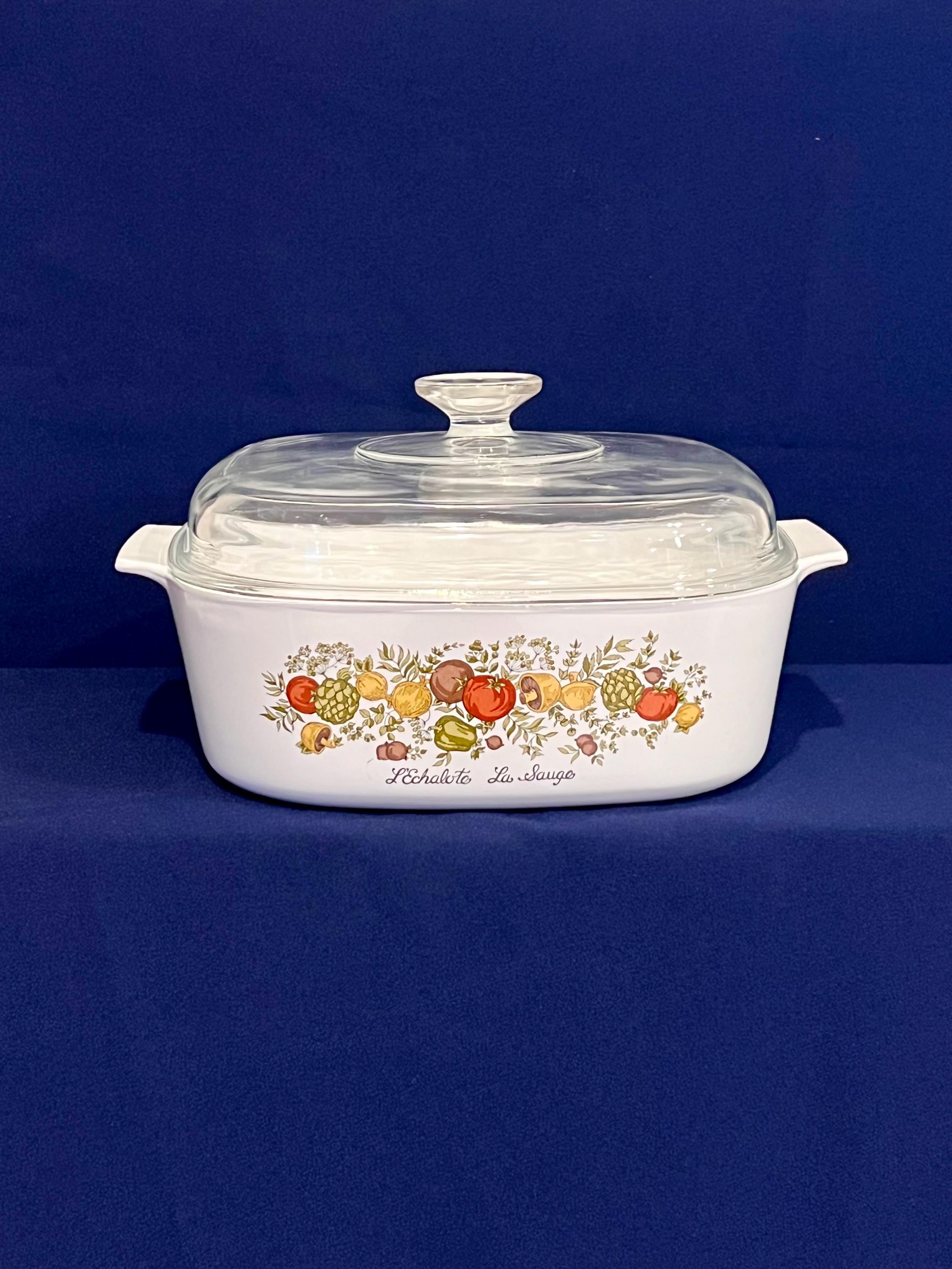 Corning Ware Four Quart "Spice of Life" Casserole Dish (1969-1972), Vintage