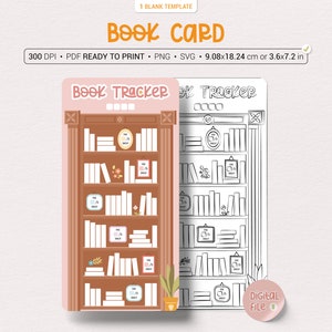 Cartão imprimível do perseguidor do livro da avaliação da | PNG | PDF pronto para imprimir | SVG | Apenas para uso pessoal