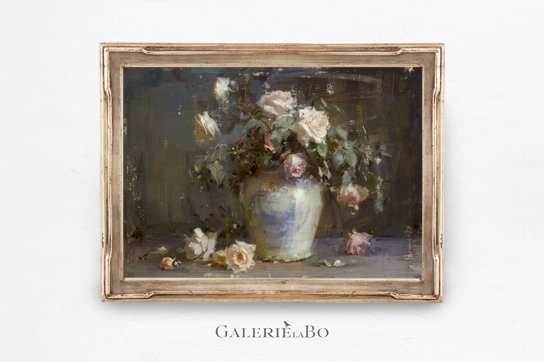 Vintage Floral Still Life Painting | Vintage Prints on Canvas | Fine ...