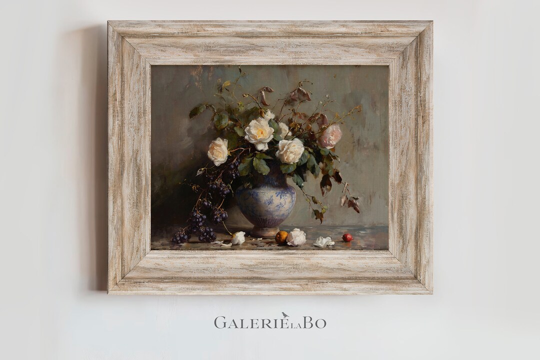 Vintage Floral Still Life Painting | Vintage Prints on Canvas | Fine ...
