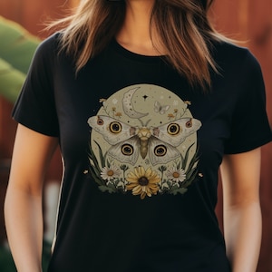 Moth Shirt Luna Moth Shirt Moth T shirt Moth Moon Shirt Luna Moth Lunar Moth Goblincore Shirt Bug Shirt Fairycore Shirt Supernatural Shirt