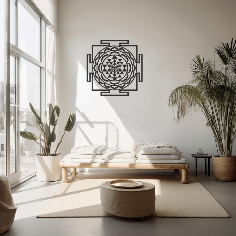 Sri Yantra Metal Wall Art, Sacred Geometry, Spiritual Decor - Etsy