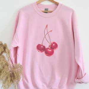 Coquette Cherry Sweatshirt Cherry Blossom sweatshirt Coquette Cherries Kawaii Sweater Coquette Pullover Sweatshirt Coquette Clothes