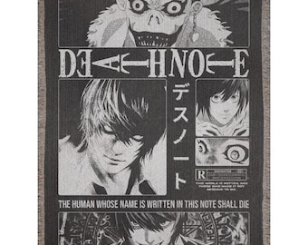 Anime woven Blanket Gothic Manga Throw Black And White Grunge Tapestry Edgy Room Decor Minimalist Otaku decor anime gift sofa throw