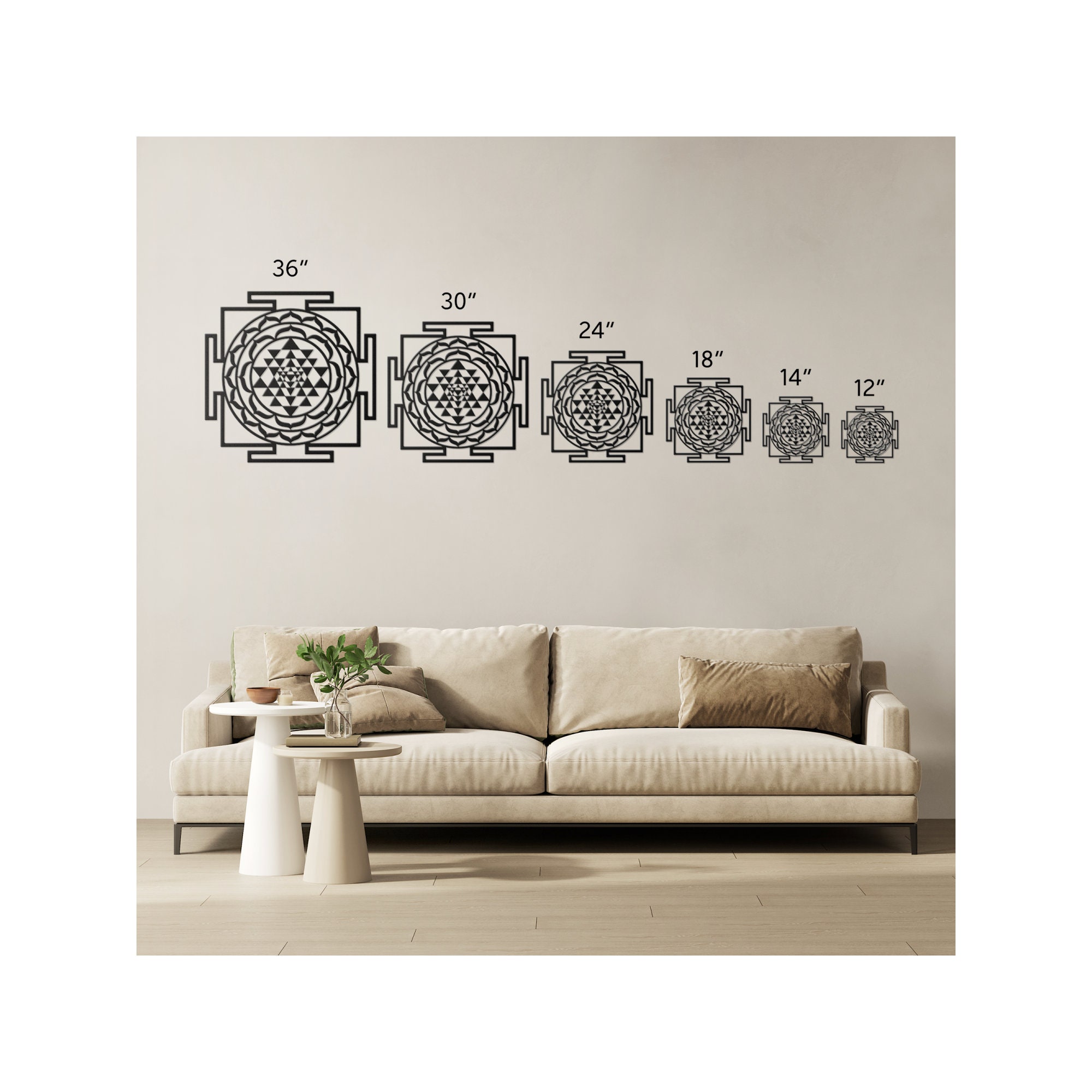 Sri Yantra Metal Wall Art, Sacred Geometry, Spiritual Decor - Etsy