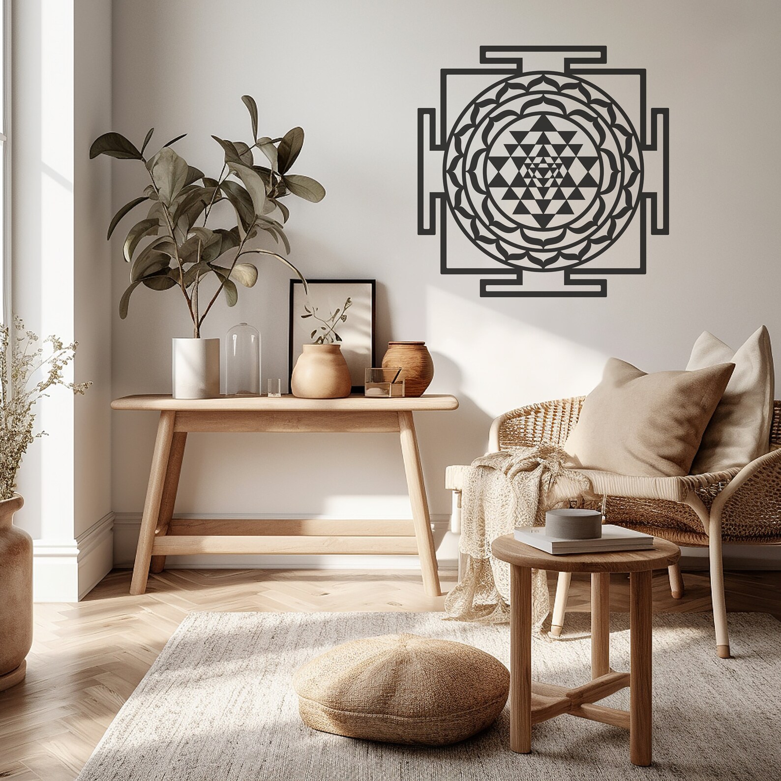 Sri Yantra Sacred Geometry Metal Wall Decor, Sacred Geometry Metal Wall ...