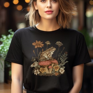 Frosch-Pilz-Hemd Frosch-Hemd-Pilz-Frosch-Pilz tshirt Pilz-Kleidung Frosch t Shirt Cottagecore Frosch Frosch Cottagecore Blume Frosch