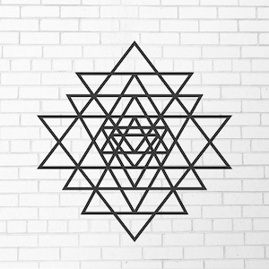 Sri Yantra Metal Wall Art, Meditation Spiritual Room Decor, Yoga Gift, Meditation Gift, Spiritual Gift, Bedroom Decor, Sacred Geometry