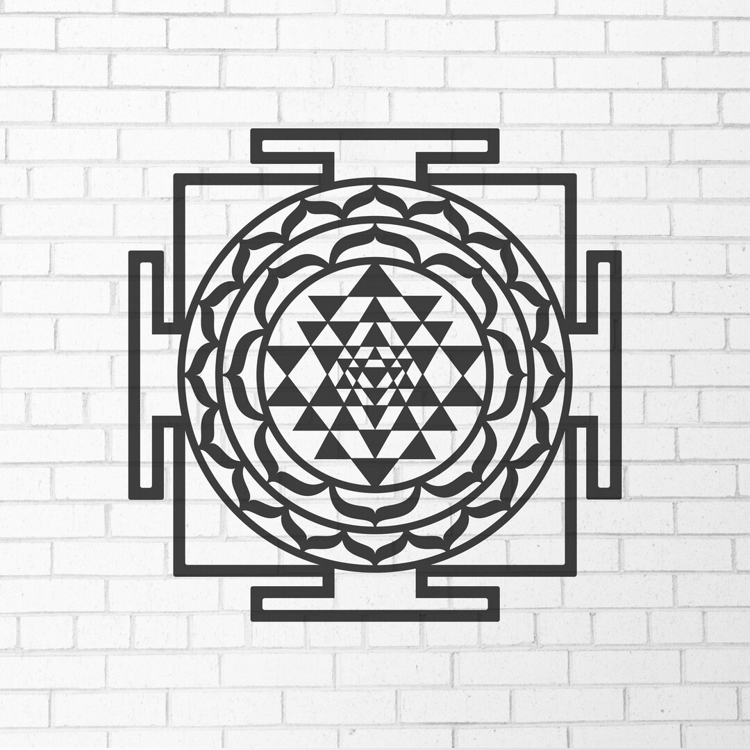 Sri Yantra Metal Wall Art, Sacred Geometry, Spiritual Decor - Etsy